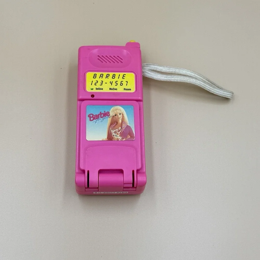 Vintage Barbie Super Talking Pink Cell Phone Flip Phone Untested Toy